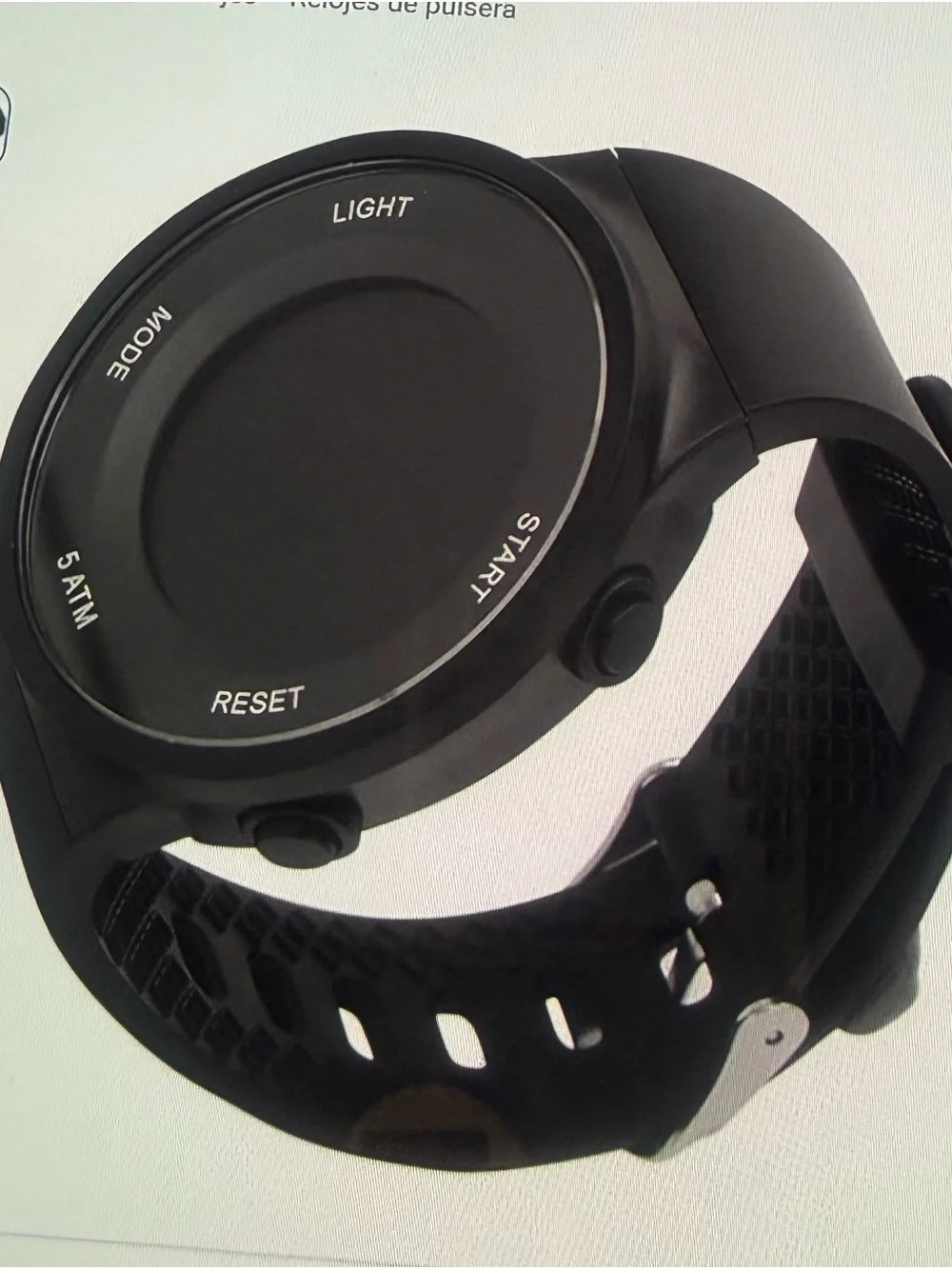 Black Digital Sports Smartwatch with Green LED Display